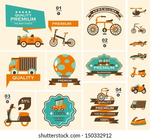 set of travel banners