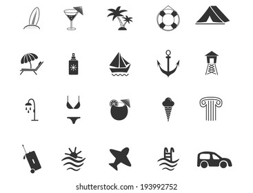 Set of travel and beach Icons, vector illustration