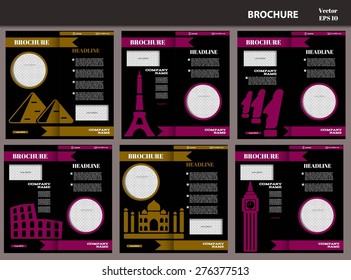 Set of travel brochure (vector illustration)