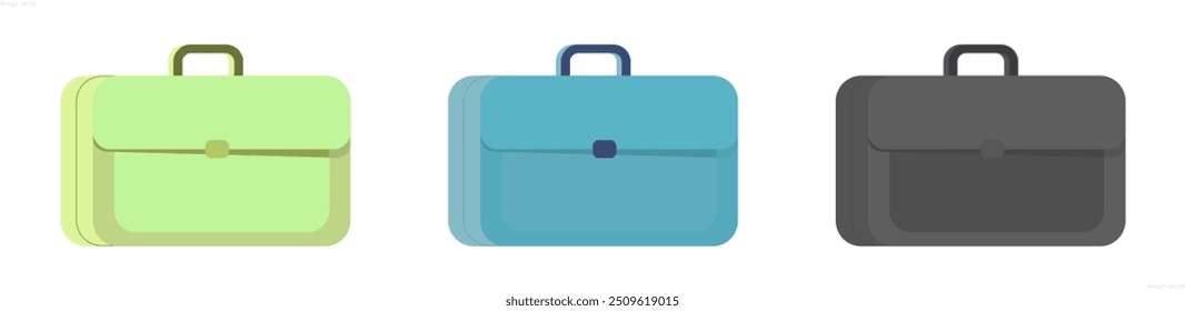 Set of travel and business bags, suitcases and lugages vector illustration