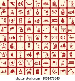 Set of travel and camping equipment icons. Vector illustration