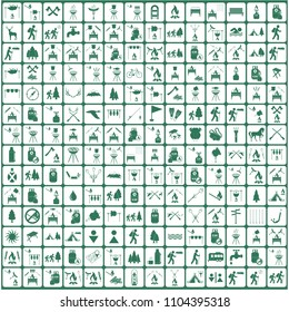 Set of travel and camping equipment icons. Vector illustration
