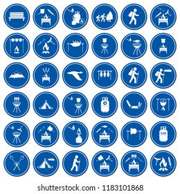 Set of travel and camping equipment icons. Vector illustration