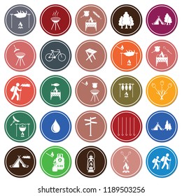 Set of travel and camping equipment icons. Vector illustration
