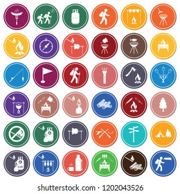 Set of travel and camping equipment icons. Vector illustration