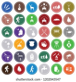 Set of travel and camping equipment icons. Vector illustration