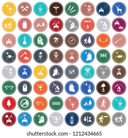 Set of travel and camping equipment icons. Vector illustration