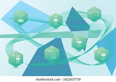 Set of travel and camping equipment icons. Vector illustration