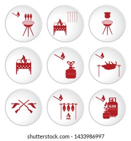 Set of travel and camping equipment icons. Vector illustration