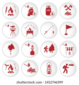 Set of travel and camping equipment icons. Vector illustration