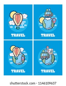 Set of travel cards