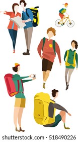 Set of travel character 