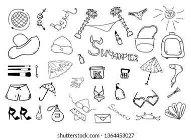 Set of travel doodles