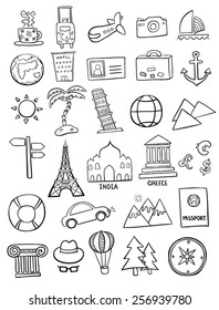 Set of travel doodles