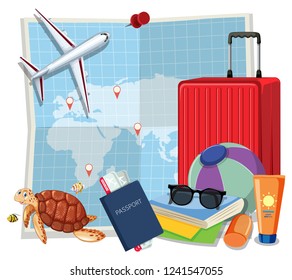 Set of travel element illustration
