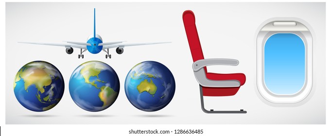 Set of travel element illustration