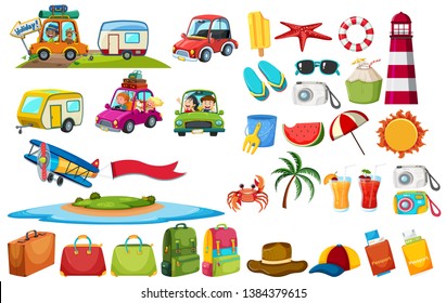 Set of travel element illustration