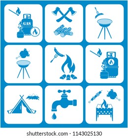Set of travel equipment icons. Vector illustration