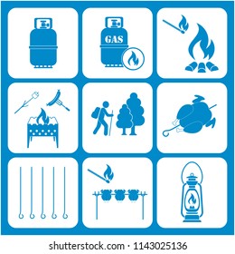 Set of travel equipment icons. Vector illustration