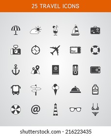 Set of travel flat design vector icons