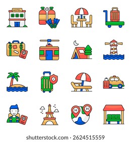 Set of Travel Flat Icons
