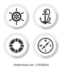Set of travel flat icons, vector illustrations