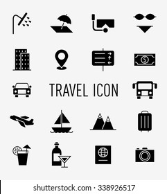 set of travel icon