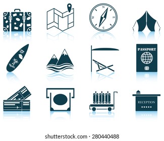 Set of travel icon. EPS 10 vector illustration without transparency.