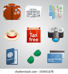 Set travel icon, object on a white background, Vector illustration