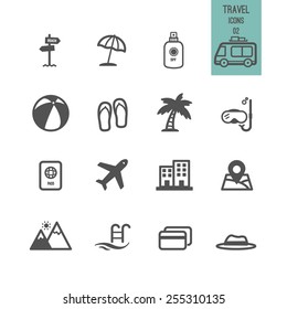 Set of travel icon. Vector illustration.