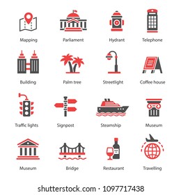 Set of travel icons