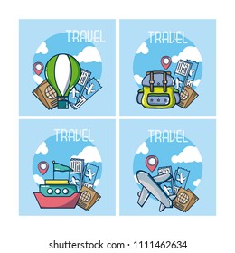 Set of travel icons