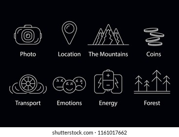 set of travel icons