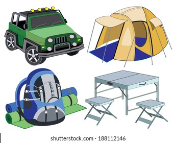 set of travel icons
