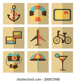 Set of travel icons