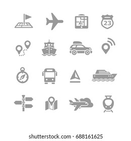 Set of travel icons
