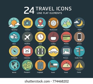 Set of travel icons