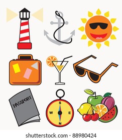 Set of travel icons