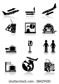 set of travel icons black,easy to edit or to re size,the shadow and the icons are set on a different layer