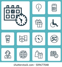Set Of Travel Icons On Calculation, Forbidden Mobile And Road Map Topics. Editable Vector Illustration. Includes Calculation, Gift, Road And More Vector Icons.
