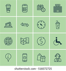 Set Of Travel Icons On Hotel Construction, Accessibility And Crossroad Topics. Editable Vector Illustration. Includes Travel, Direction, Exchange And More Vector Icons.