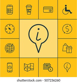 Set Of Travel Icons On Road Map, Plastic Card And Accessibility Topics. Editable Vector Illustration. Includes Debit, Paralyzed, Gift And More Vector Icons.