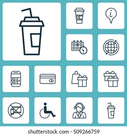 Set Of Travel Icons On Shopping, Operator And Plastic Card Topics. Editable Vector Illustration. Includes Holiday, Map, Paper And More Vector Icons.