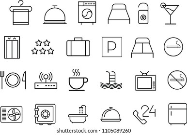 Set of  travel icons, thin line style, vector illustration