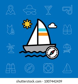 Set of travel icons. Vector illustration