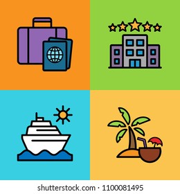 Set of travel icons. Vector illustration