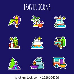 Set of travel icons. Vector illustration