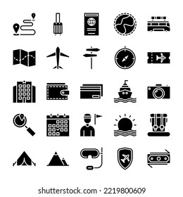 set of Travel icons. vector isolated solid collection