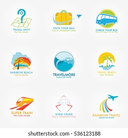 Set of Travel Logo Design Template. Vector Illustration