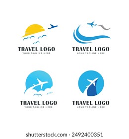 set of travel logo vector